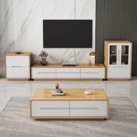 Floor Luxury Tv Stands Solid Wood Storage Computer Mirror Console Pedestal Tv Stands Mobile Meuble Tv Salon Italian Furniture