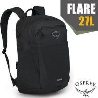 【OSPREY】新款 FLARE 27 多功能日用通勤電腦背包27L.雙肩後背包/最大可容17吋筆記型電腦/黑 R