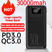 Power Bank 50000mAh Large-Capacity Powerbank Outdoor Travel Charger Phone External Battery LCD Digital Display LED Lighting
