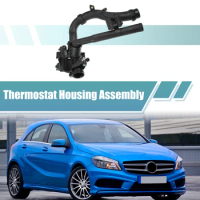 X Autohaux Auto Engine Coolant Thermostat Housing Assembly for Mercedes-Benz C200 E300 GLC250 SLC180 2015-2019 Car Accessories