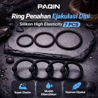 PAQIN Ring Penahan Ejakulasi Dini Silikon High Elasticity 7 PCS - PQ435 Hitam