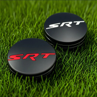 ฝาครอบศูนย์ล้อ 63 มม. 4 ชิ้น พร้อมโลโก้ป้าย SRT เข้ากันได้กับ Dodge Hellcat, SRT Charger และ Chrysle