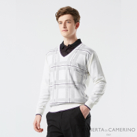 【ROBERTA 諾貝達】男裝 白色純羊毛衣-優雅時尚剪裁-義大利素材 台灣製