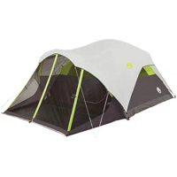 Coleman Steel Creek Fast Pitch Dome Camping Tent with Screened Porch, 6-Person Tent Includes Pre-Attached Poles