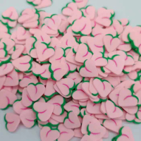 Cute Peach Polymer Clay Slice Fruit Sprinkles for Slimes Filling Epoxy Resin Filler