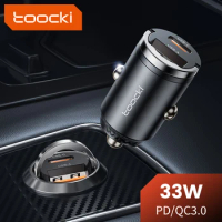 Toocki 33W USB C Car Charger for Samsung S23 S22 S21 Xiaomi Huawei POCO QC PD Fast Charging Car Phone Charger for iPhone Series