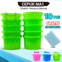 CEPUK TEMPAT PAKAN DAN MINUM BURUNG DAN UNGGAS MA1. 11 PCS BONUS SPONS. SUDAH ADA KAWAT PENGAIT. BAH