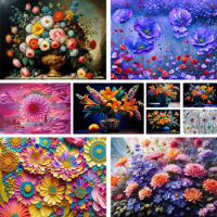 Flowers Lily Poppy Paint By Number For Adults 20x30 Crafts Supplies For Adults Bedroom Decoration Child's Gift Wholesale 2023