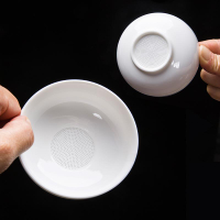 玉瓷茶漏 德化甜白瓷功夫茶配件 陶瓷茶濾 不銹鋼茶葉過濾 分離器