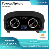 Prelingcar Digital Dashboard For Toyota Alphard 2008-2014 Years Car Lcd Panel Speedometer Virtual Cockpit