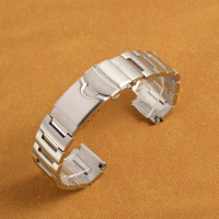 Stainless Steel Watchband Strap Fold Buckle Clasp Wrist Belt Bracelet Silver For Seiko Watch Accessories