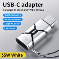 35W Fast Lightning Female To USB C Male Charger Adapter for IPhone 15 Pro Max Plus Type C To 8Pin Charging Data Sync Connector