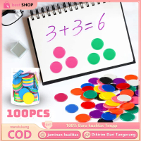 100pcs Alat Hitung Koin Plastik Chip Poker Koin Counting Warna Mainan Edukasi Belajar Penghitung