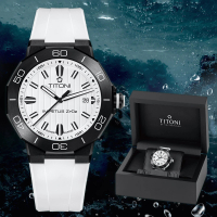 【TITONI 梅花錶】Impetus 動力系列高科技陶瓷機械錶-43mm 附贈鍊帶(83765B-WW-712)