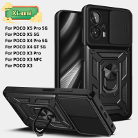 Slide Camera Lens Case Compatible For Xiaomi Mi POCO X6 X5 Pro X4 X3 GT NFC Casing Military Grade Bu