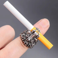 Smoking Ring Creative Ring Lion King Cigarette tobacco cigarette Holder Ring Clip