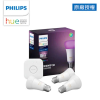 Philips 飛利浦 Hue 智慧照明 入門套件組 藍牙版燈泡(PH002)+橋接器(PH012)