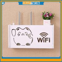 [Mua ngay tiết kiệm] (40-20-10)Kệ để model wifi hình mèo vẫy thần tài treo tường, hộp đựng model wif