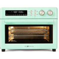 Retro Style Infrared Heating Air Fryer Toaster Oven, Countertop Convection Oven 10-in-1 Combo, 6-Slice Toast, Green Color