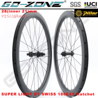 Ultralight 700c 28mm Carbon Wheels Gravel Cyclocross Disc Brake DT 180 Ratchet Pillar 1423 UCI Approved Road Bicycle Wheelset