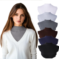 ปกเสื้อปลอม, วัสดุผ้าฝ้ายชุบคุณภาพสูง, ผ้าพันคอปกปลอม Modal, สีทึบ, เหมาะสำหรับเสื้อเชิ้ตฐาน, สไตล์ต