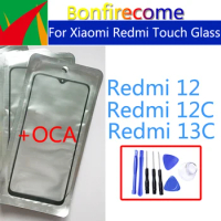 For Xiaomi Redmi 12 12C 13C Touch Screen Panel Front Outer Glass Lens LCD Glass With OCA Glue Replacement