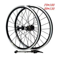 Folding Bike Wheels 406 451 Mountain Bicycle Wheelset 20 22 Inch Clincher Rim V Brake QR 9mm 100mm 130mm 20h 24h Mtb Cycle Parts