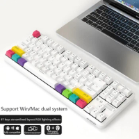 Bluetooth dual-mode mechanical keyboard 87-key RGB office game mobile phone tablet ipad desktop computer
