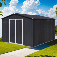 Outdoor Shed Storage Metal Storage Shed With Double Lockable Doors Home Garden Accsesories Gardening Tools Patio Furniture Sheds