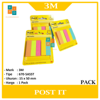 3M - Post It Page Markers 670-5ASST 15mm x 50mm - Pack
