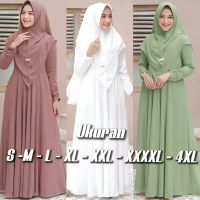 【NEW】 GAMIS SYARI JILBAB 2 LAYER UKURAN M L XL XXL XXXL 4XL SET MURAH BUSUI POLOS MAXI DRESS BERKUAL