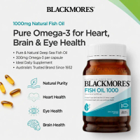Blackmores Original Flavor 200 Kapsul  Omega 3 (EPA & DHA) Kesehatan Jantung Botol Kaca Ramah Lingku