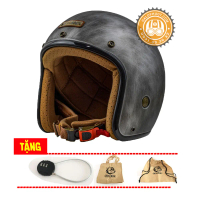 Mũ bảo hiểm 3/4 Bulldog 4U Xước Bạc (tặng túi vải, balo rút, tem phản quang)