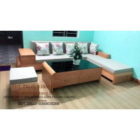 Bộ ghế phòng khách gỗ sồi 2m7 x 2m .