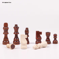 32pcs Wooden Chess Pieces Complete Chessmen International Word Chess Set Chess Piece Entertainment Accessories Multiple sizes