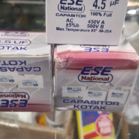 ESE National Kapasitor Kotak 4,5 mikro(4,5 µF )100% Full AC 450V A 500V B Max. Temperature 85° 00-20