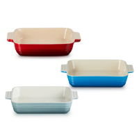 【Le Creuset】瓷器方形烤盤23cm(馬賽藍/櫻桃紅/海洋之花-無盒)