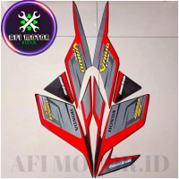Striping Stiker Polet Motor Honda Vario CBS 110 Karbu 2009 Abu Full Body Set Standar Premium Berkual