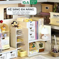 Kệ Sách Kệ Đa Năng Để Bàn Kèm Khay Để Bút Đồ Dùng Học Tập Tiện Lợi Decor Bàn Học Bàn Làm Việc IGA -
