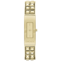 DKNY 前衛姿態錐形鉚釘時尚腕錶-金/13mm
