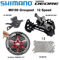 SHIMANO DEORE 1x12 Speed MTB Groupset M6100 Derailleur Shifter 11-51T SunRace CSMZ901 Cassette Mountain Bike