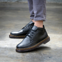 FORLAN X Sepatu Docmart Pria Kasual Kulit Sintetis Asli Original Sepatu Docmart Tali Hitam Coklat Ke