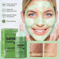 Face Clean Mask Green Tea Cleansing Stick Mask Smear Pores Acne Moisturizing Mask Film Deep Blackhead Remover Cleansing 40g