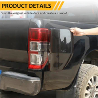 For Ford Ranger 2015-2021 ABS Blackened Car Tail Light Black Shell Tail Light Trim Cover Sticker Car Accessories