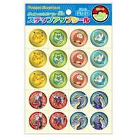 POKÉMON - 日本製 比卡超新葉喵潤水鴨呆火鱷 貼紙制寵物小精靈比卡超貼紙 40枚 Pokemon 獎勵貼紙 日本文具貼紙 平行進口