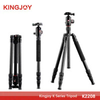 Kingjoy K2208 Tripod Carbon Fiber Monopod Camera Stand For Nikon Canon DSLR With QH20 Ball Head Carrying Bag Max Loading 15kg