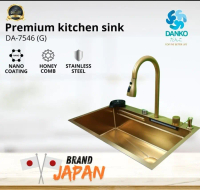 Danko Premium Kitchen Sink Waterfall Viral / Bak Cuci Piring Gold Series - DA-7546 (G) Kran