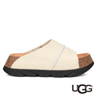 【UGG】女鞋/拖鞋/厚底拖鞋/真皮拖鞋/Sunskip Slide(米白色-UG1152695OFW)