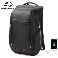 Kingsons Waterproof Men Women Backpack USB Charging Male Female School Backpacks Anti-theft Laptop Backpack 15.6,17.3 inch 2024