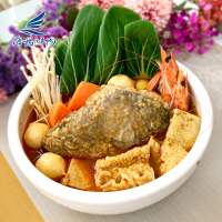 【海揚鮮物】南洋叻沙魚頭個人鍋 500g/盒(大比目魚頭)